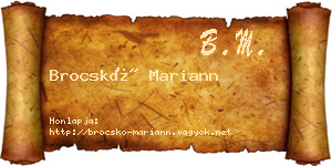 Brocskó Mariann névjegykártya